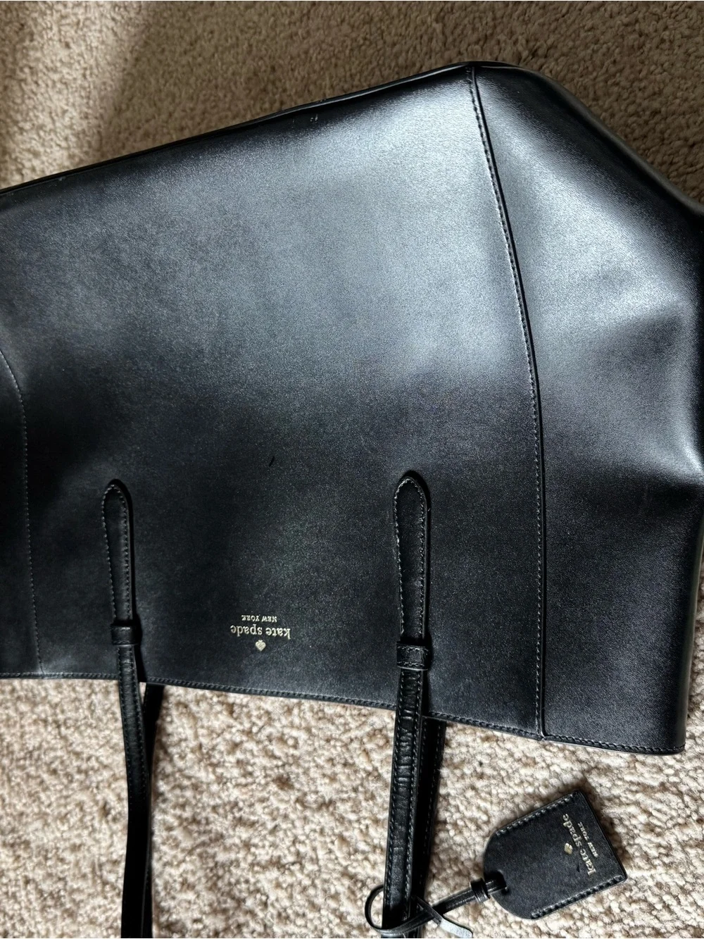 kate spade Black Leather Tote Bag
